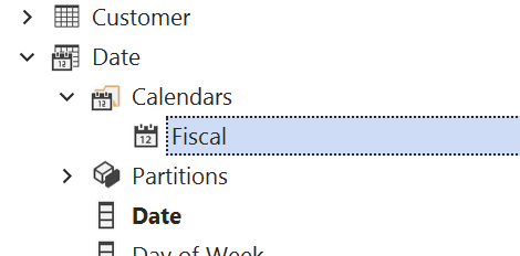 Calendar in TOM Explorer